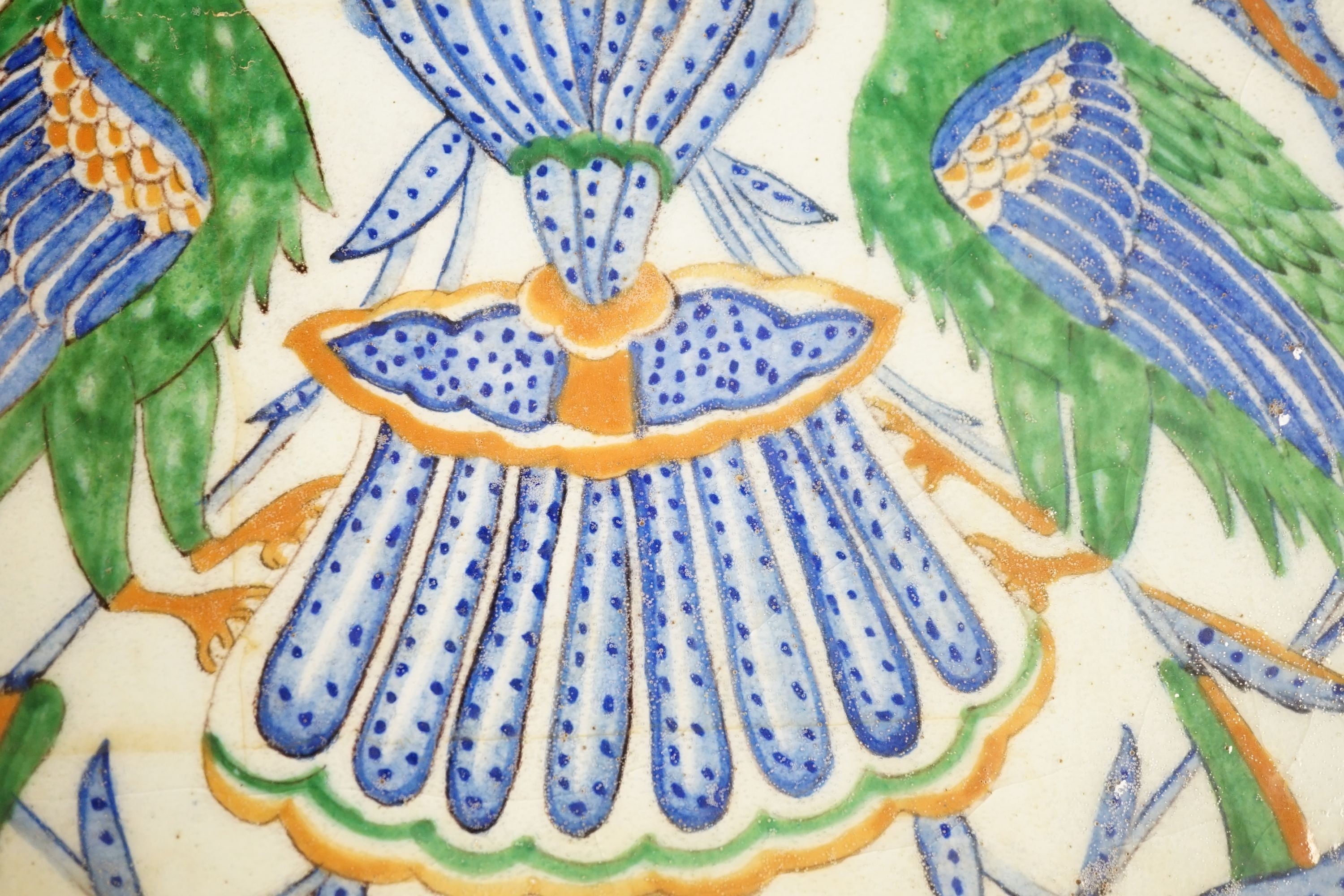 A large Iznik tile, 25 cms x 25 cms